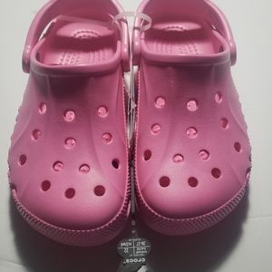 Crocs clogs pink w6 m4 embroider on the side toe
